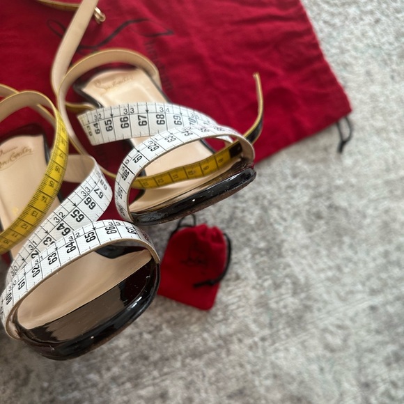 Christian Louboutin Vintage Trompe L'oeil Measuring Tape Strappy High Heels - Picture 12 of 16